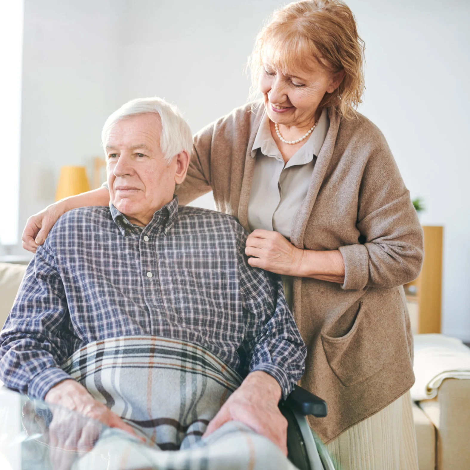 Pflegende Angehörige, Patient im Rollstuhl